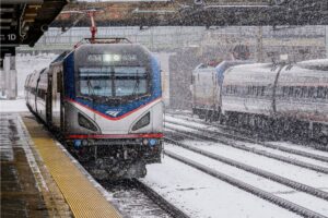Amtrak in snow