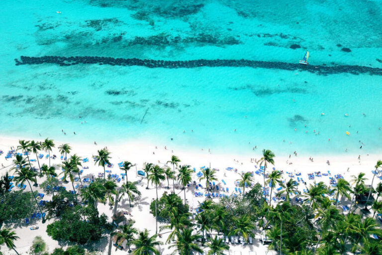 Aerial View Of A Caribbean Beach In La Romana, Dominican Republic